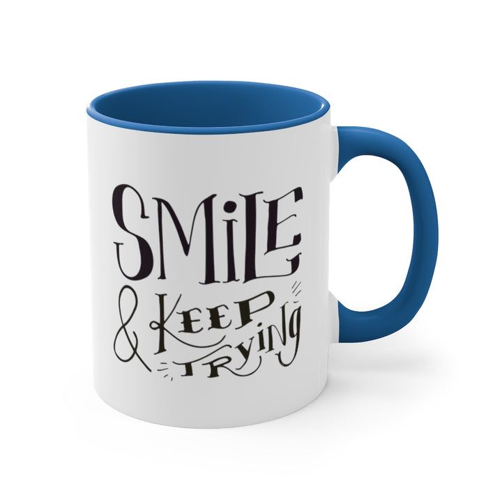 Smile & Keep Trying Accent Coffee Mug (11 oz) | PCOS Mom